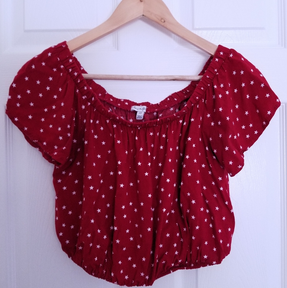 Love, Fire Red Star Crop Top